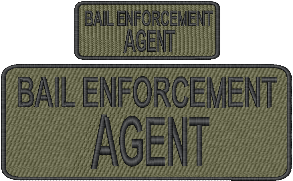 Bail Enforcement Agent Name Tag Set with Hook Backing | 1-10"x4" and 2-5"x2"