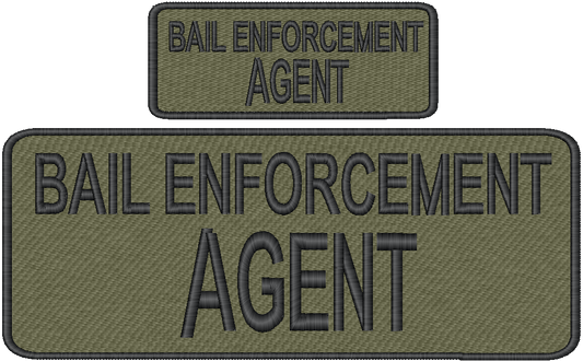 Bail Enforcement Agent Name Tag Set with Hook Backing | 1-10"x4" and 2-5"x2"