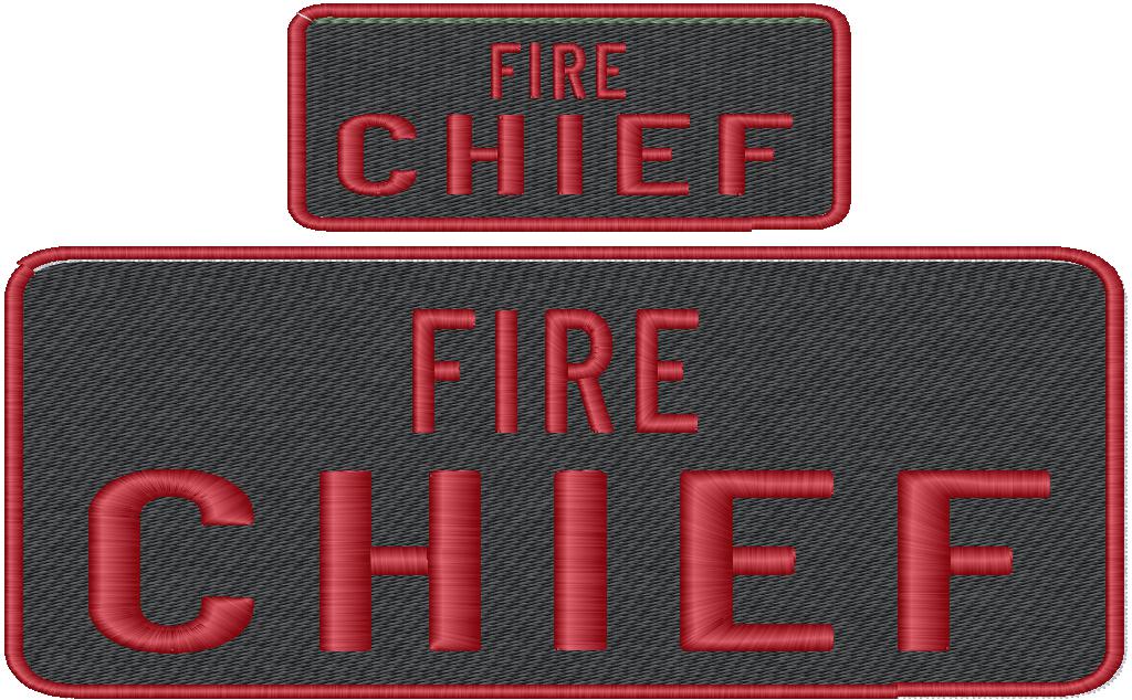 Fire Chief Name Tag Set with Hook Backing, 1-10"x4" and 2-5"x2"