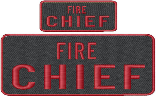 Fire Chief Name Tag Set with Hook Backing, 1-10"x4" and 2-5"x2"
