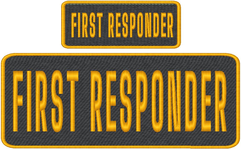 First Responder Name Tag Set with Hook Backing, 1-10"x4" and 2-5"x2"