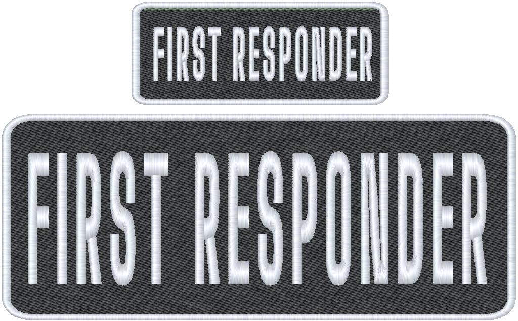 First Responder Name Tag Set with Hook Backing, 1-10"x4" and 2-5"x2"