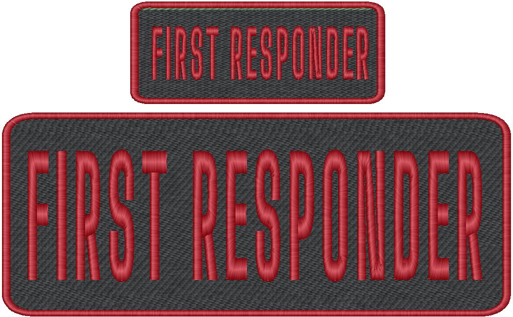 First Responder Name Tag Set with Hook Backing, 1-10"x4" and 2-5"x2"