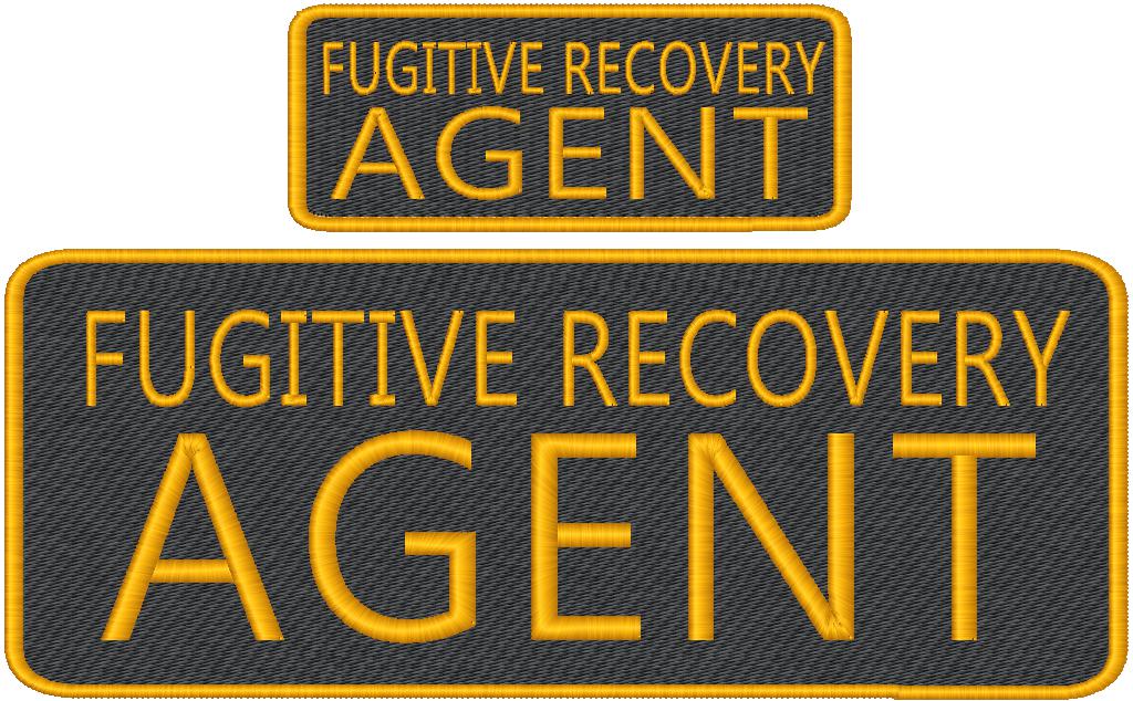 Fugitive Recovery Agent Name Tag Set with Hook Backing, 1-10"x4" and 2-5"x2"
