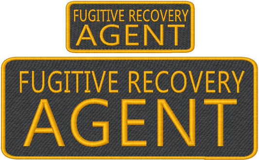 Fugitive Recovery Agent Name Tag Set with Hook Backing, 1-10"x4" and 2-5"x2"