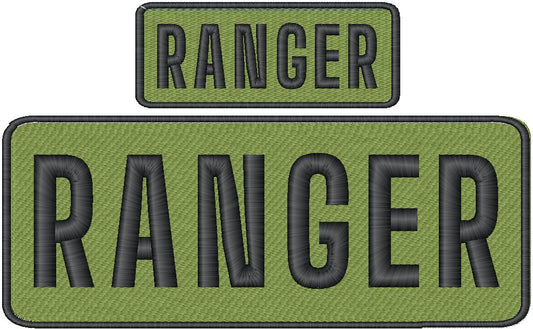 Ranger Name Tag Set with Hook Backing, 1-10"x4" and 2-5"x2"