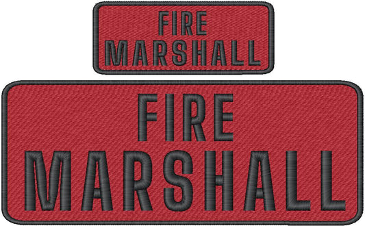 Fire Marshal Name Tag Set with Hook Backing, 1-10"x4" and 2-5"x2"