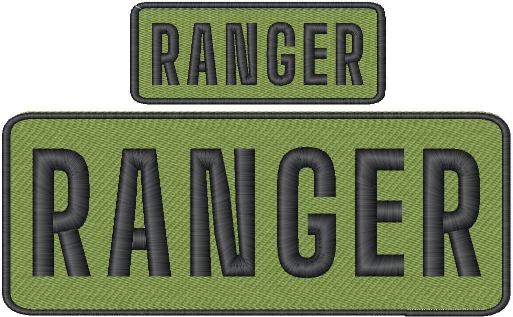 Ranger Name Tag Set with Hook Backing, 1-10"x4" and 2-5"x2"