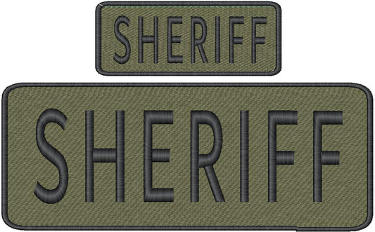 Sheriff Name Tag Set with Hook Backing, 1-10"x4" and 2-5"x2"