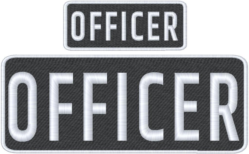 Officer Name Tag Set with Hook Backing, 1-10"x4" and 2-5"x2"
