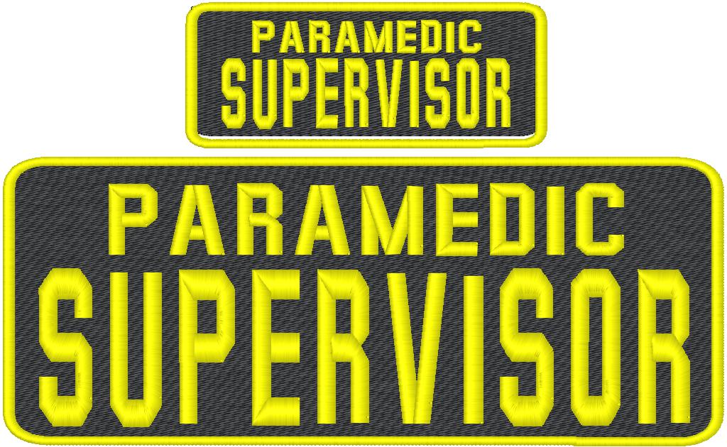 Paramedic Supervisor Name Tag Set with Hook Backing, 1-10"x4" and 2-5"x2"