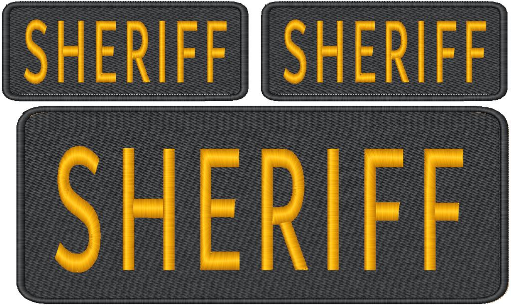 Sheriff Name Tag Set with Hook Backing, 1-10"x4" and 2-5"x2"