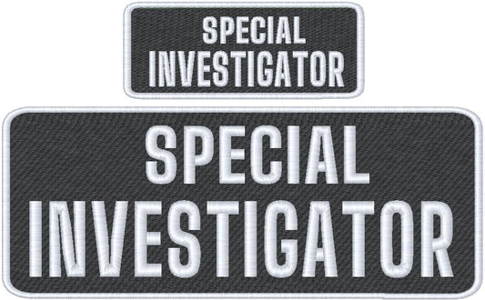 Special Investigator Name Tag Set with Hook Backing, 1-10"x4" and 2-5"x2"