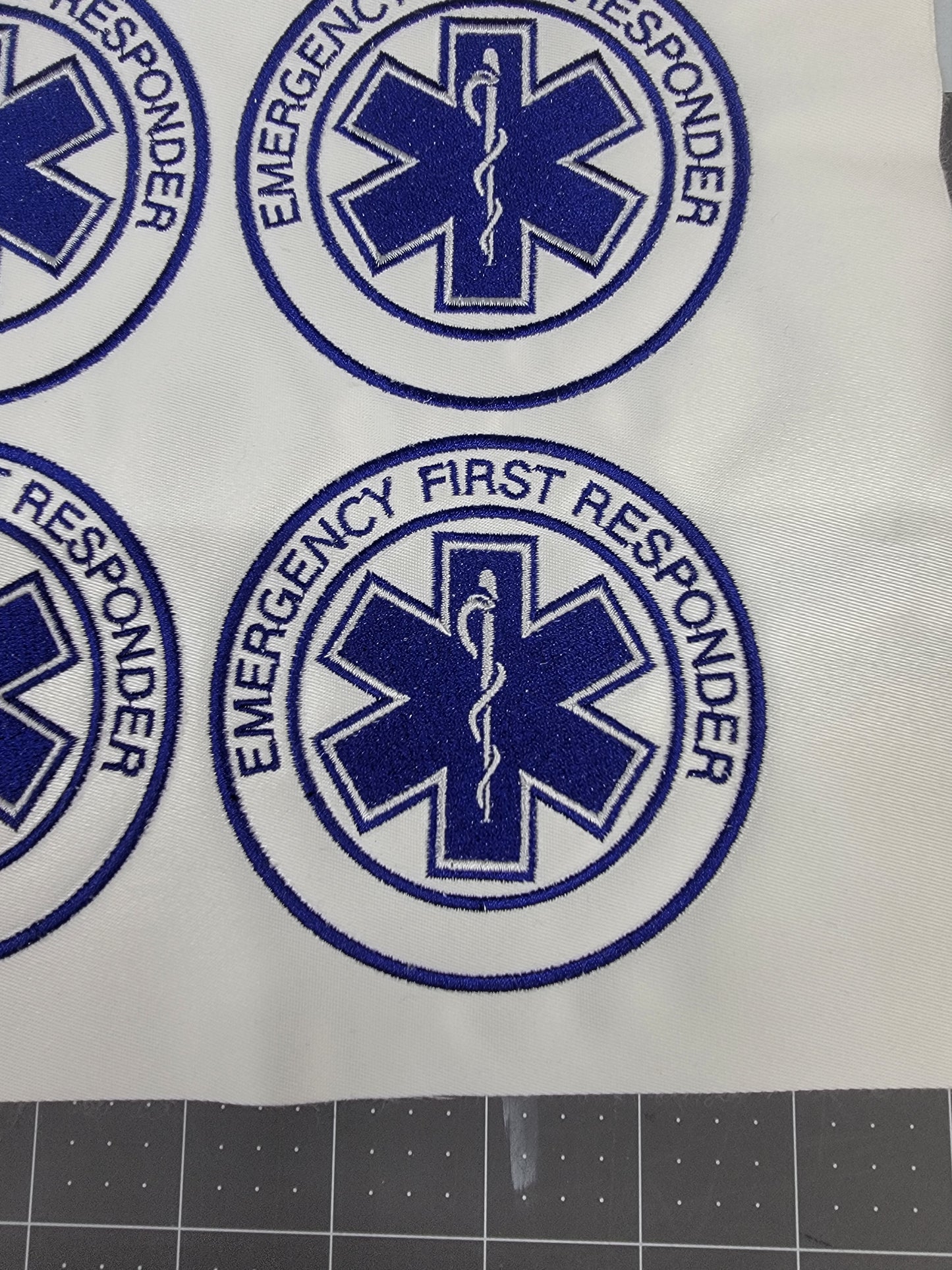 Emergency First Responder Patch with Iron On or Hook Backing
