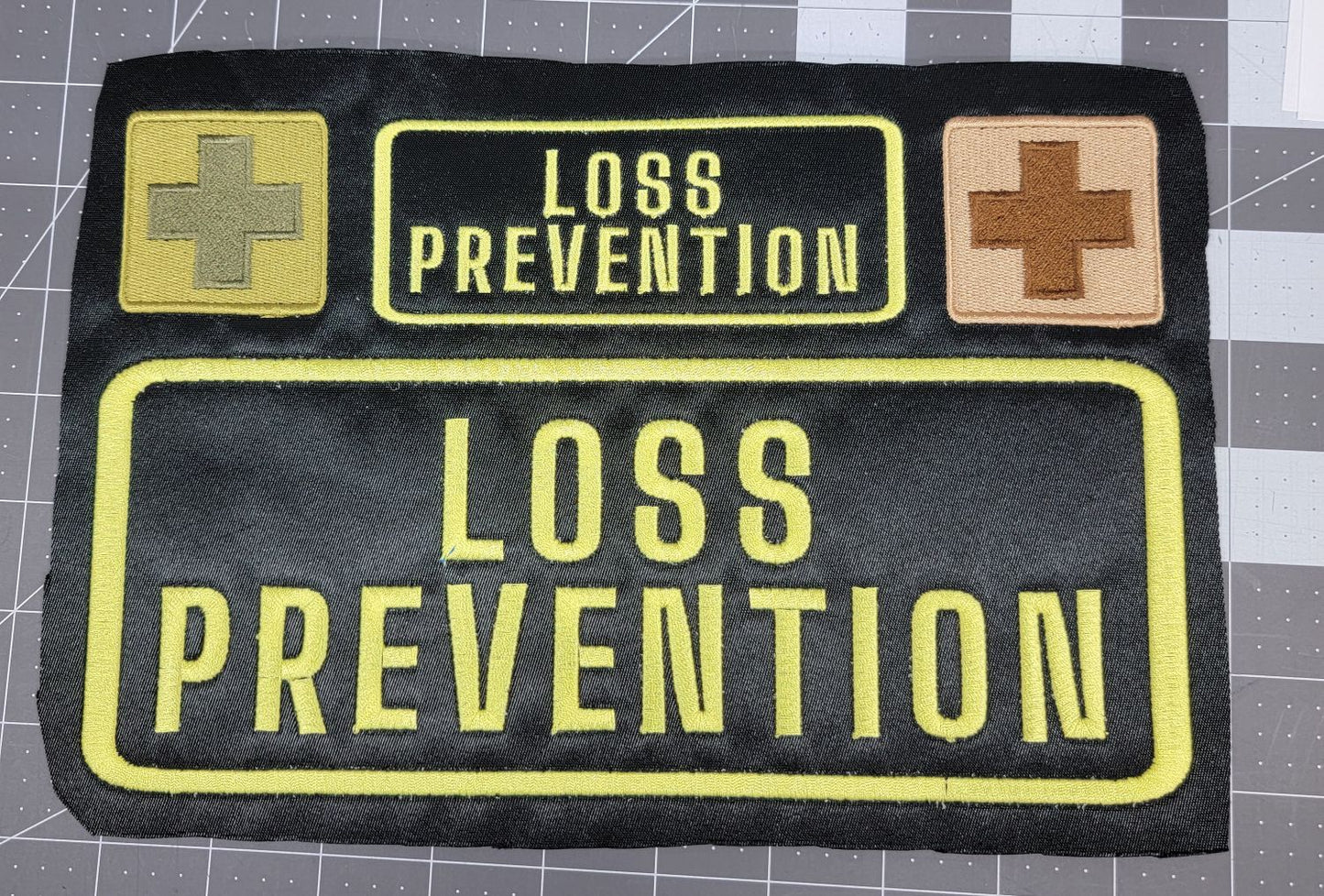 Loss Prevention Name Tag Set with Hook Backing, 1-10"x4" and 2-5"x2"