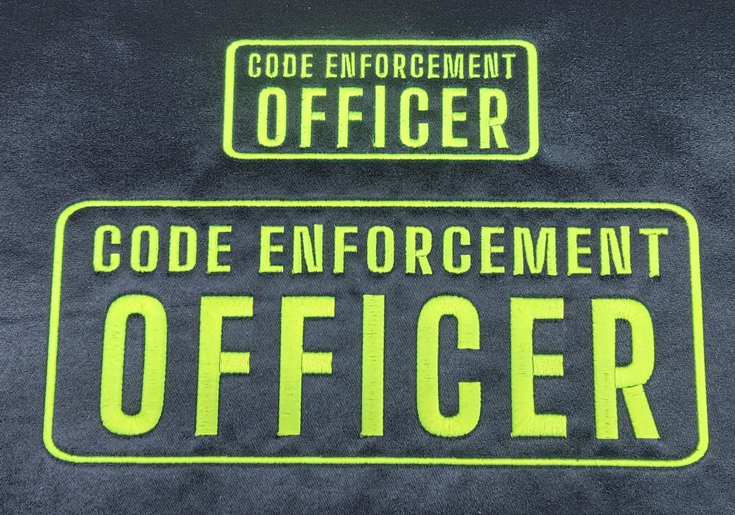 Code Enforcement Officer Name Tag Set with Hook Backing, 1-10"x4" and 2-5"x2"