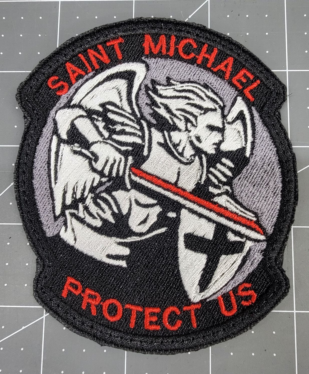 St. Michael Protect Us Patch with Hook Backing