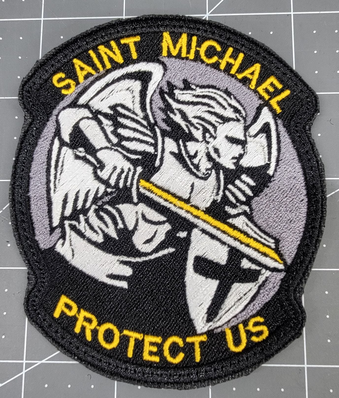 St. Michael Protect Us Patch with Hook Backing
