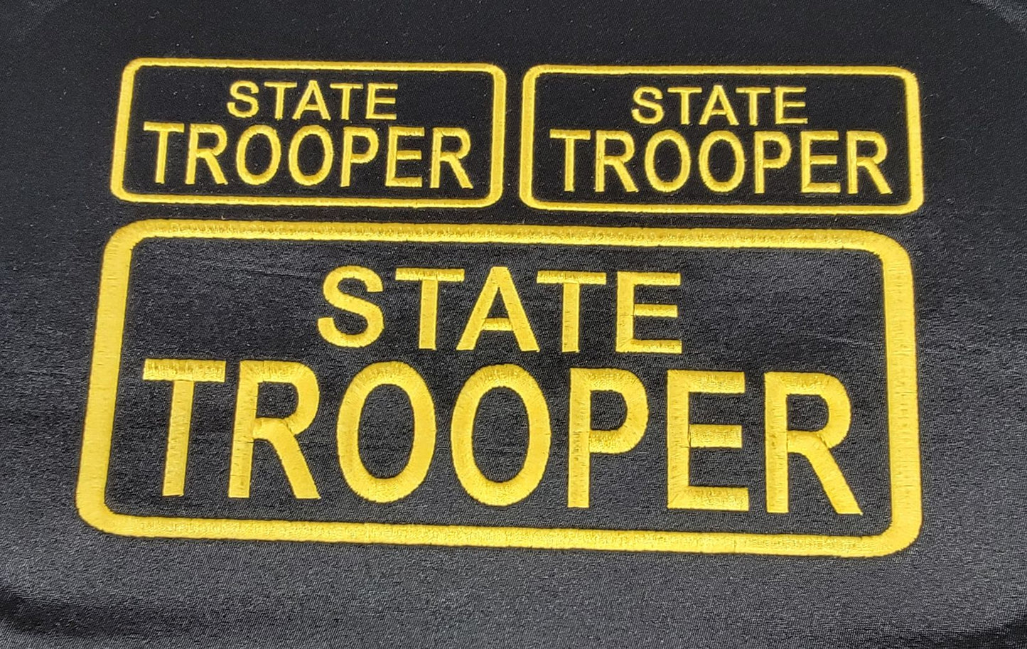 State Trooper Name Tag Set with Hook Backing, 1-10"x4" and 2-5"x2"