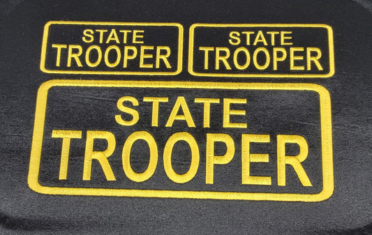 State Trooper Name Tag Set with Hook Backing, 1-10"x4" and 2-5"x2"