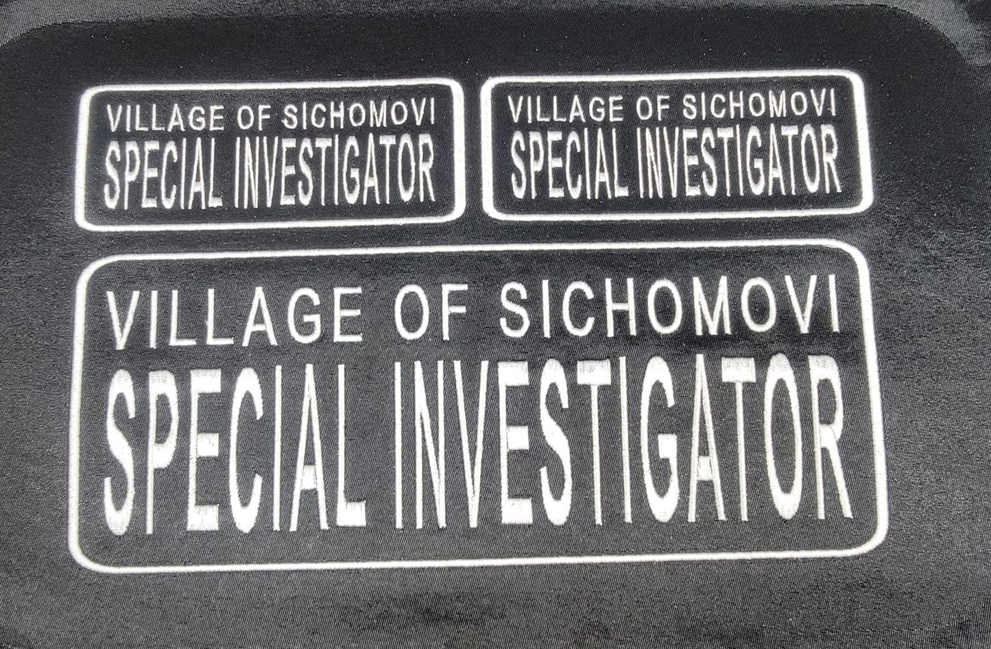 Special Investigator Name Tag Set with Hook Backing, 1-10"x4" and 2-5"x2"