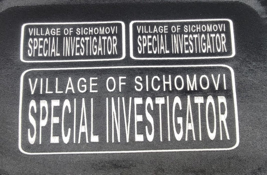 Special Investigator Name Tag Set with Hook Backing, 1-10"x4" and 2-5"x2"