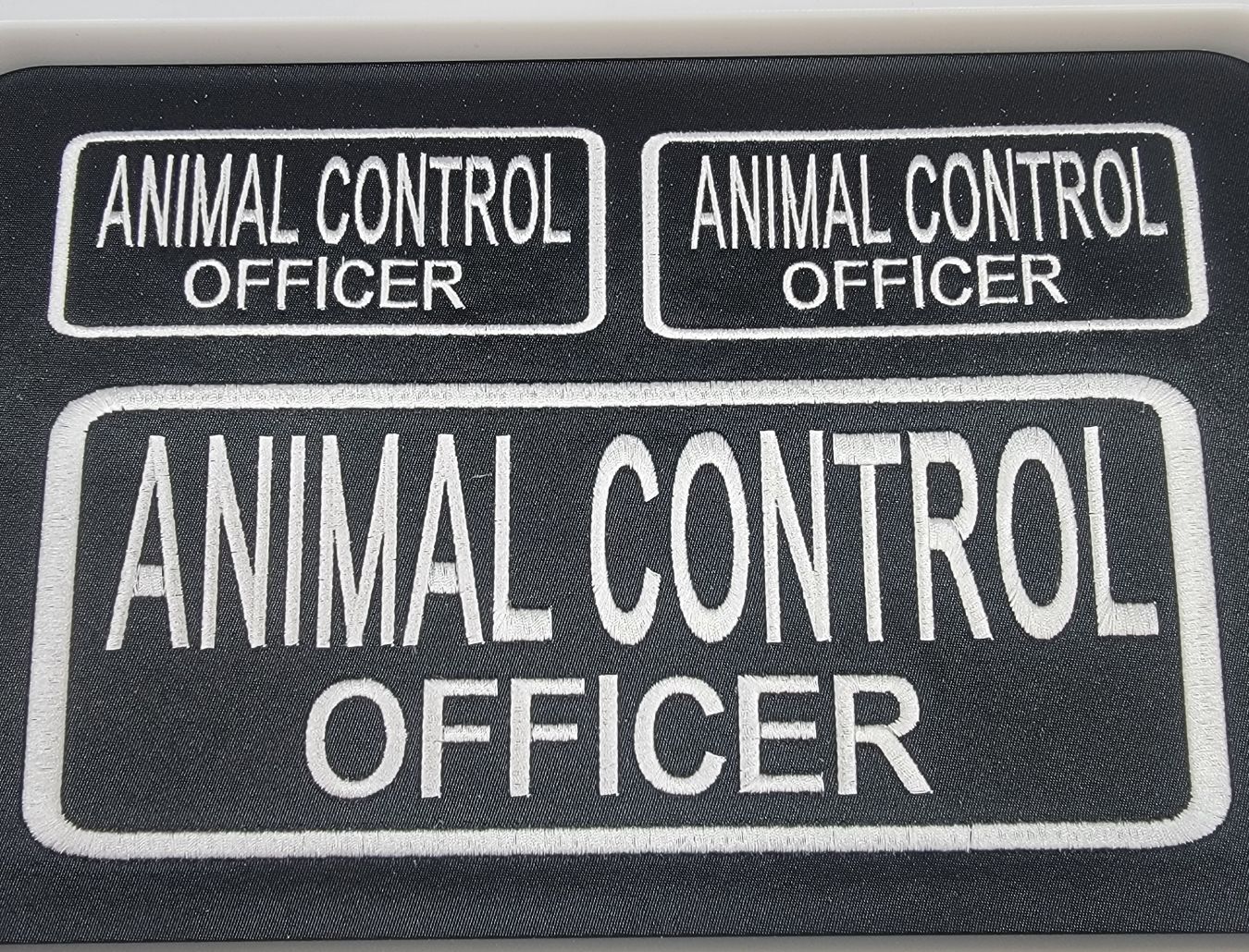 Animal Control Officer Name Tag Set with Hook Backing, 1-10"x4" and 2-5"x2"