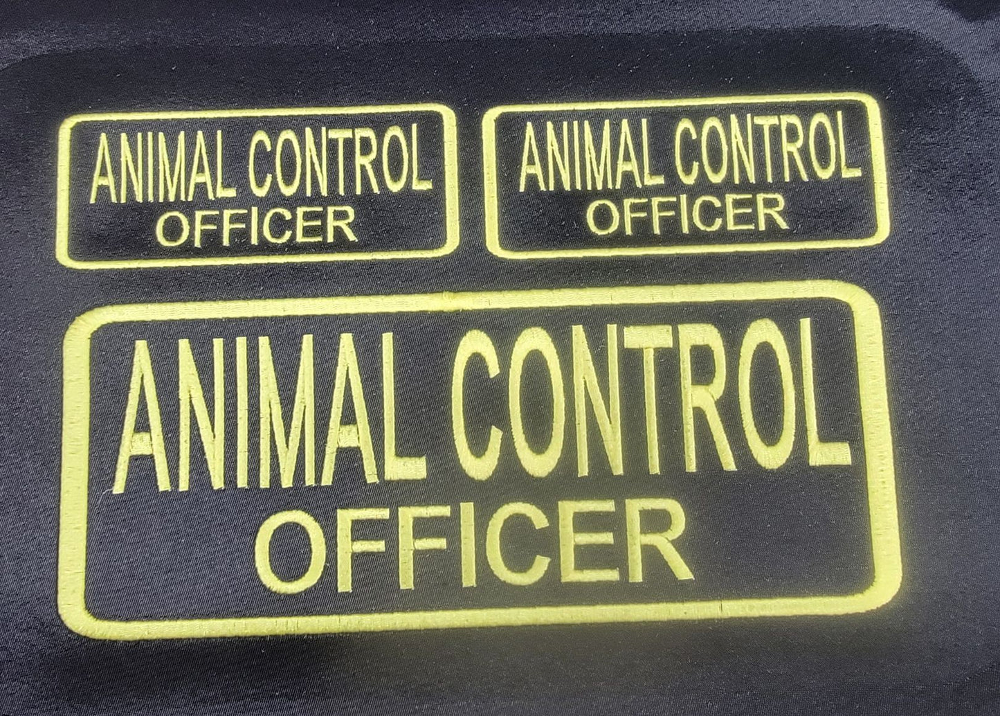 Animal Control Officer Name Tag Set with Hook Backing, 1-10"x4" and 2-5"x2"