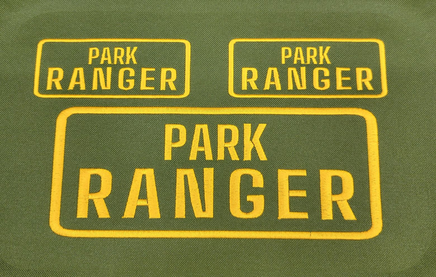 Park Ranger Name Tag Set with Hook Backing, 1-10"x4" and 2-5"x2"