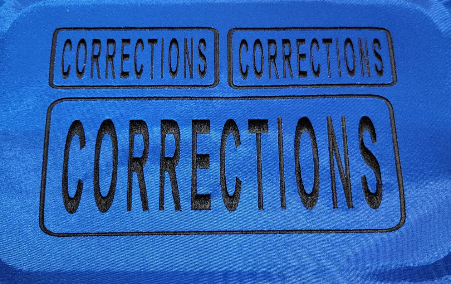 Corrections Officer Name Tag Set with Hook Backing, 1-10"x4" and 2-5"x2"