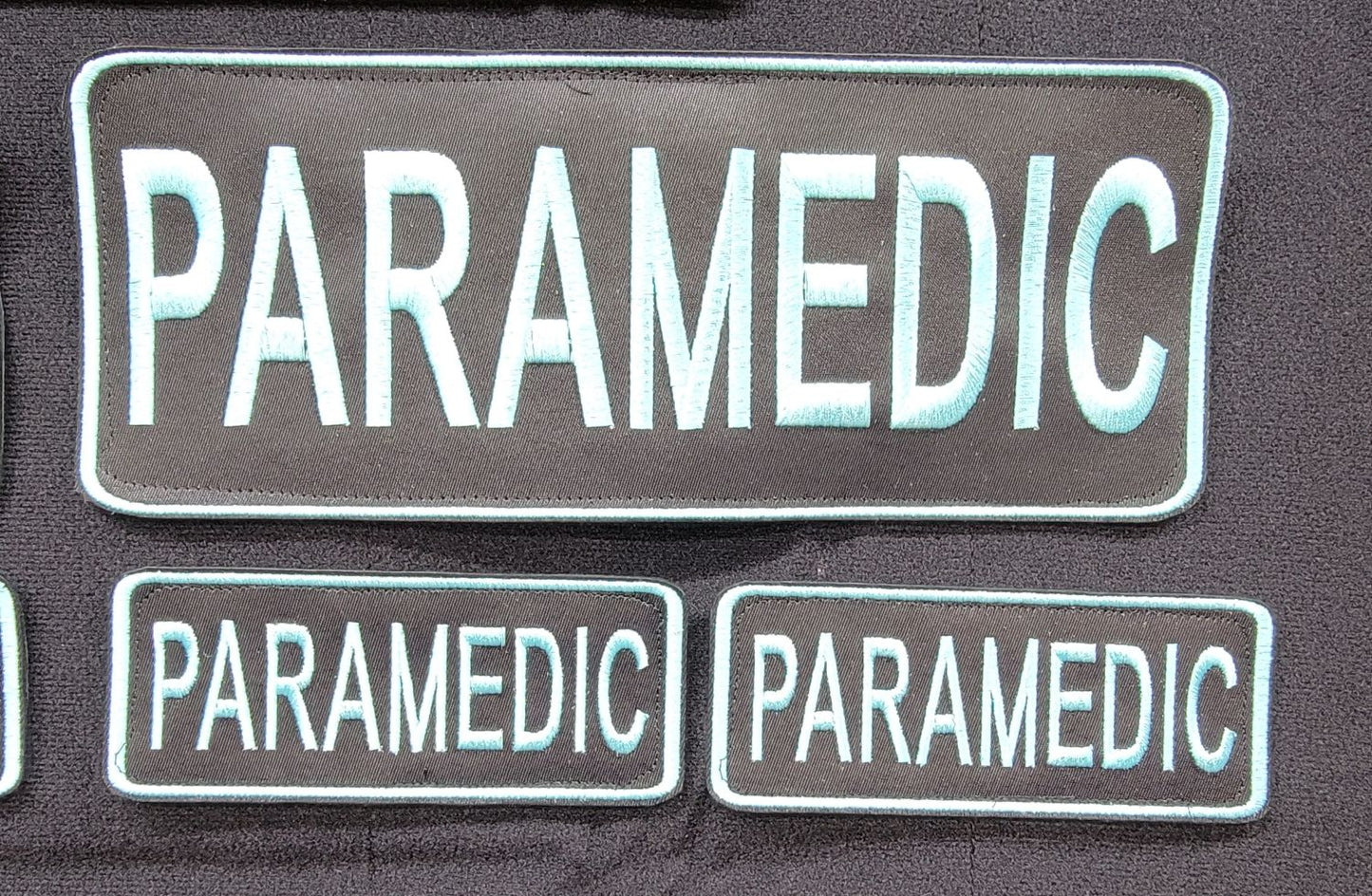 Paramedic Name Tag Set with Hook Backing, 1-10"x4" and 2-5"x2"