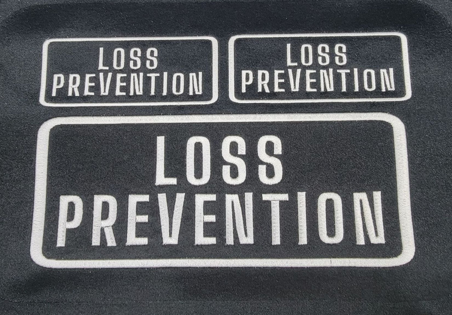 Loss Prevention Name Tag Set with Hook Backing, 1-10"x4" and 2-5"x2"