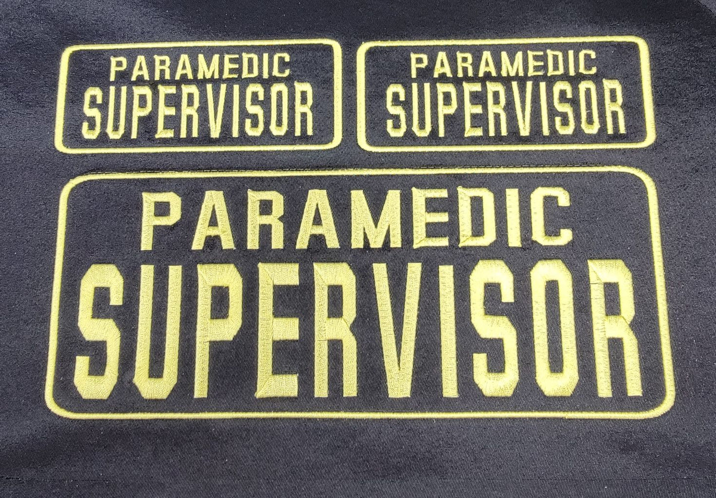 Paramedic Supervisor Name Tag Set with Hook Backing, 1-10"x4" and 2-5"x2"