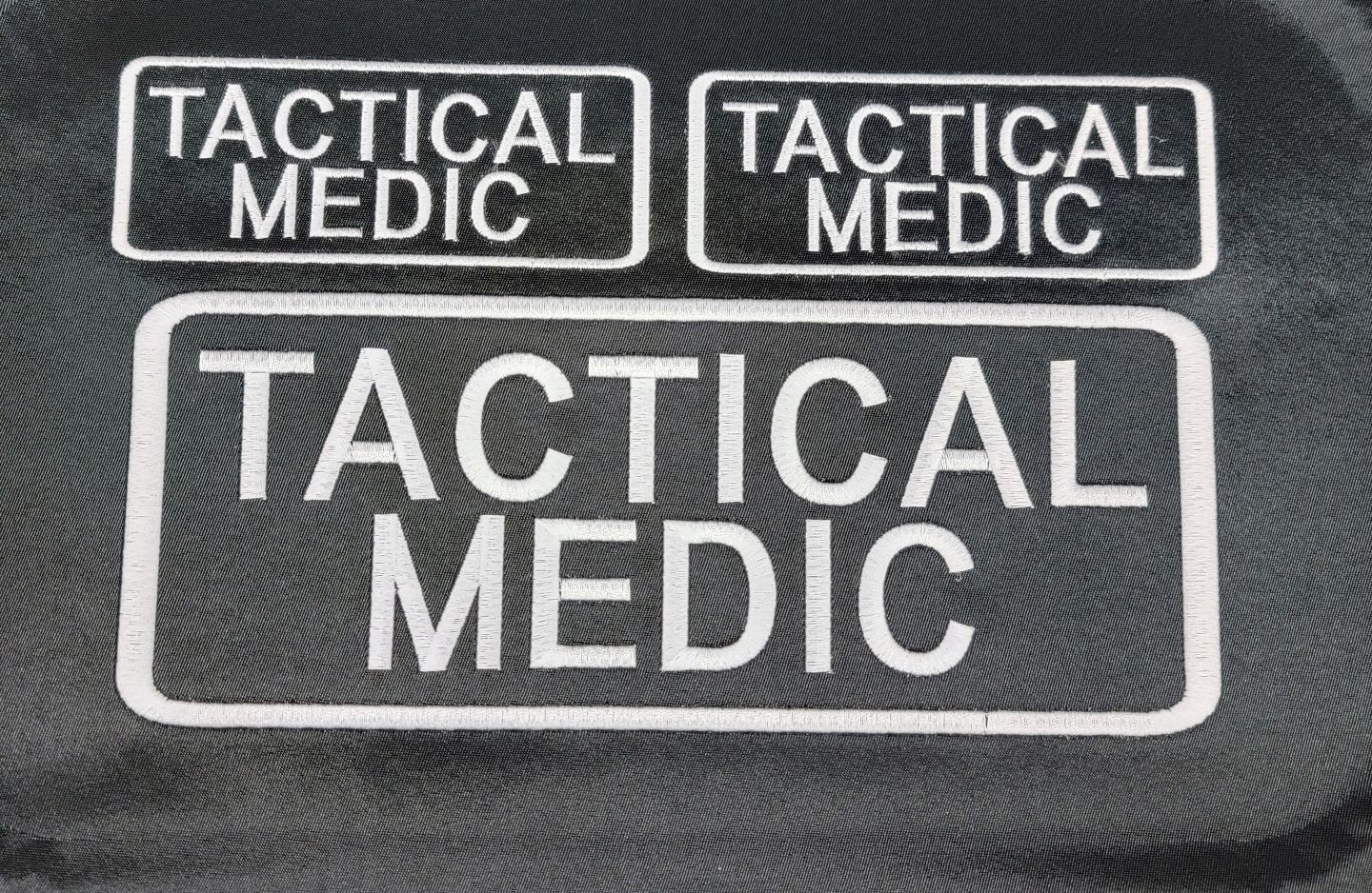 Tactical Medic Name Tag Set with Hook Backing, 1-10"x4" and 2-5"x2"