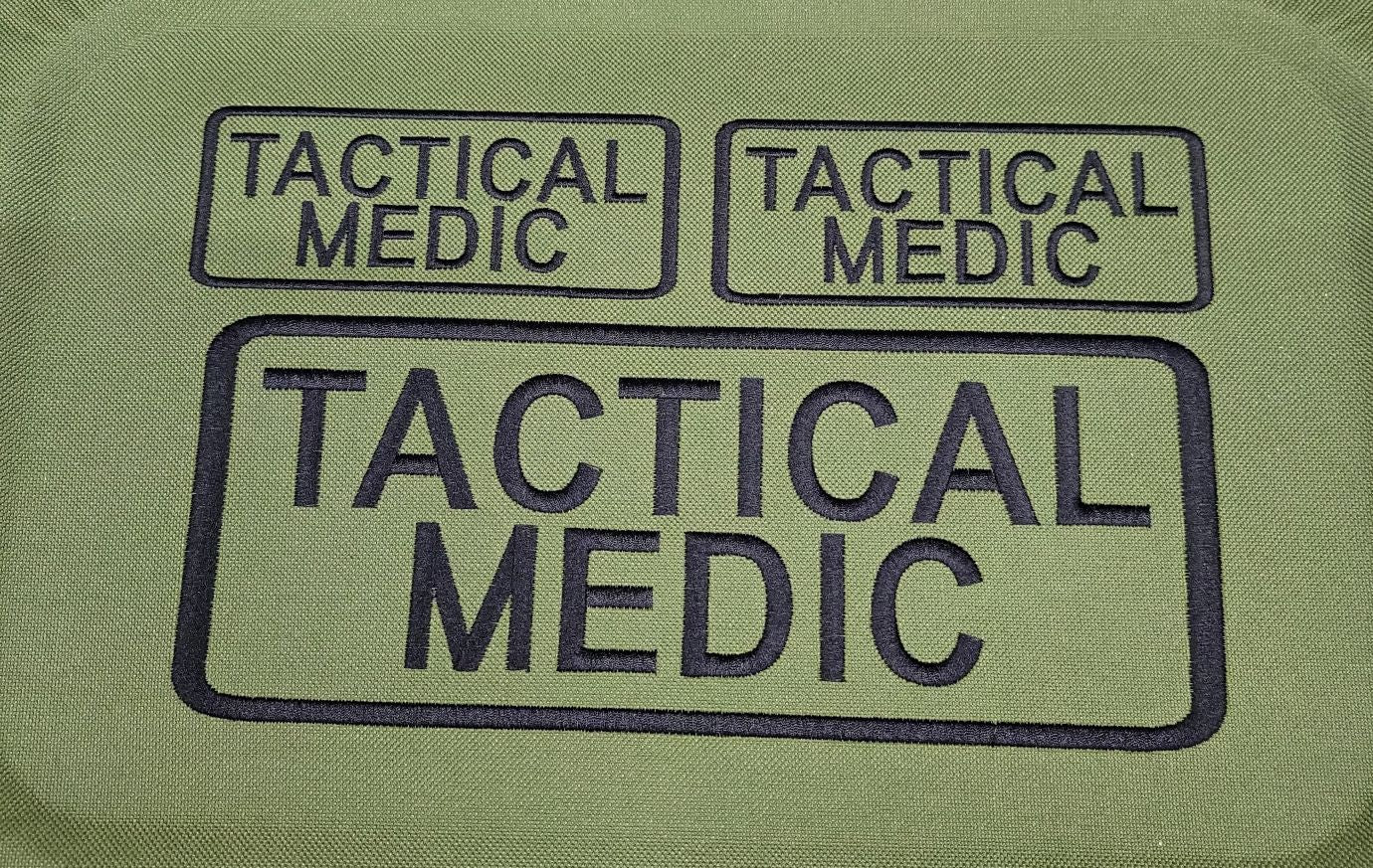 Tactical Medic Name Tag Set with Hook Backing, 1-10"x4" and 2-5"x2"