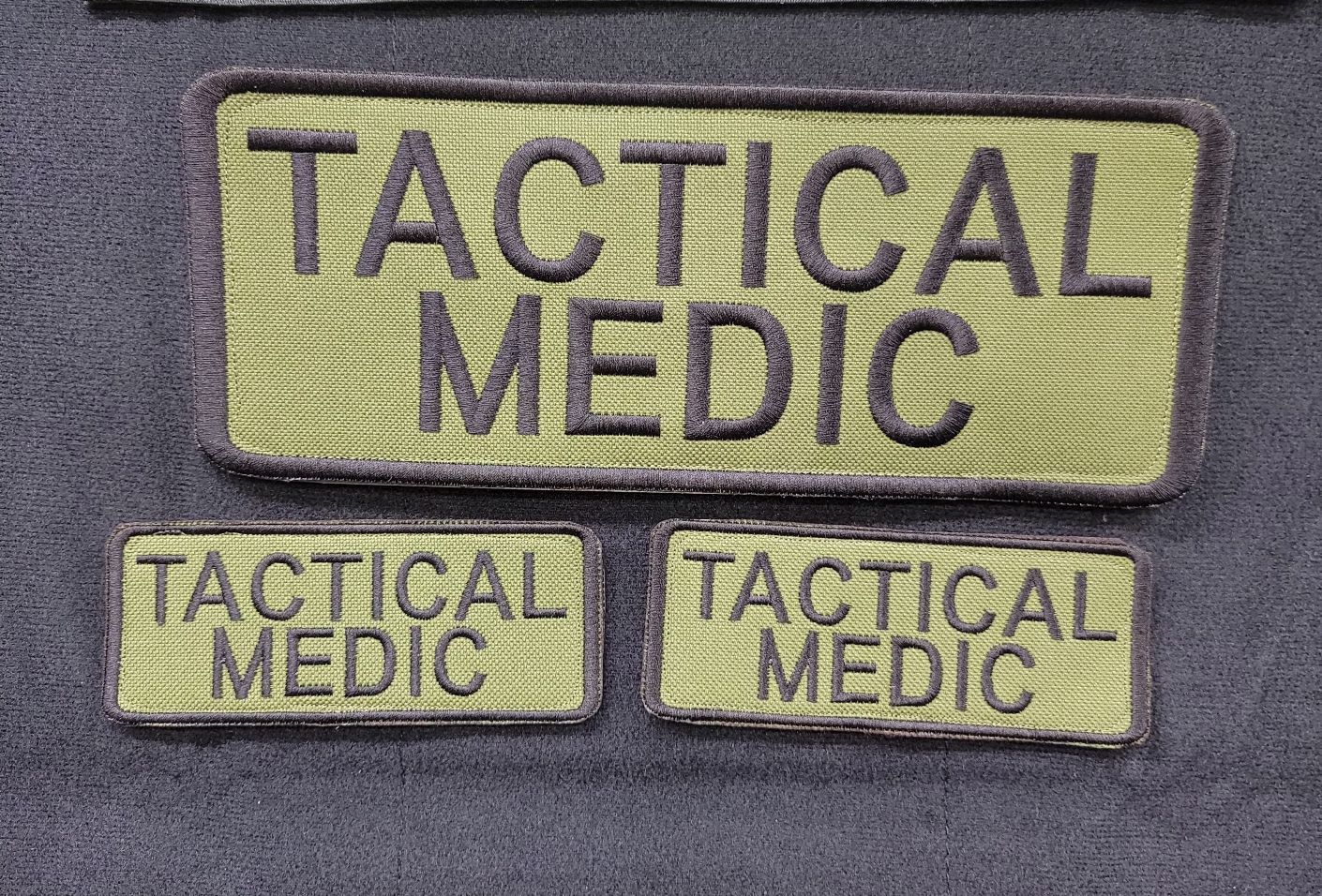 Tactical Medic Name Tag Set with Hook Backing, 1-10"x4" and 2-5"x2"