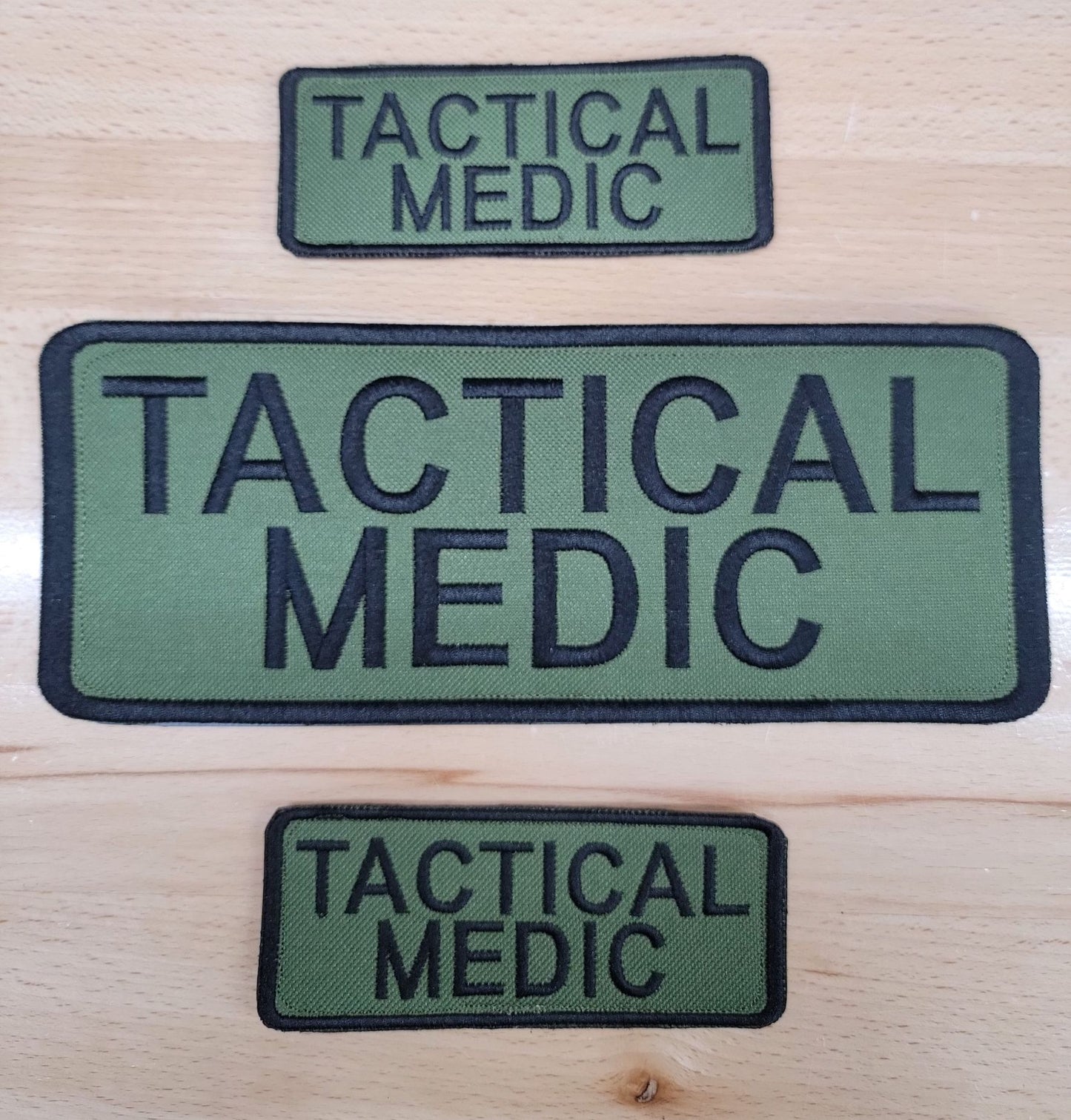 Tactical Medic Name Tag Set with Hook Backing, 1-10"x4" and 2-5"x2"