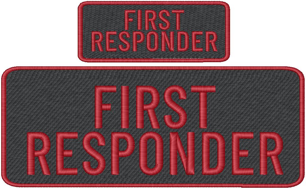 First Responder Name Tag Set with Hook Backing, 1-10"x4" and 2-5"x2"